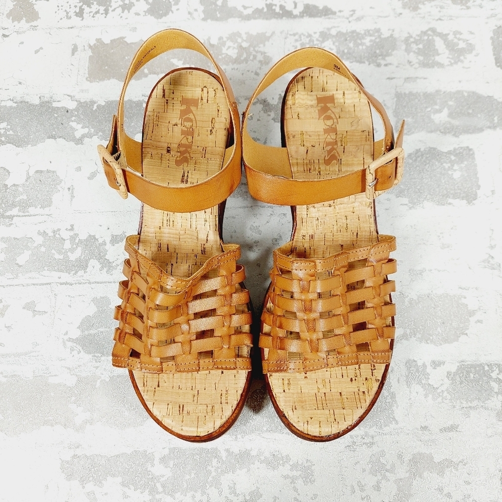 New KORKS Marley Tan Strappy Wedge Sandal H330 - Picture 8 of 11